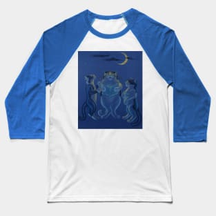 Cats Singing At the Moon Baseball T-Shirt